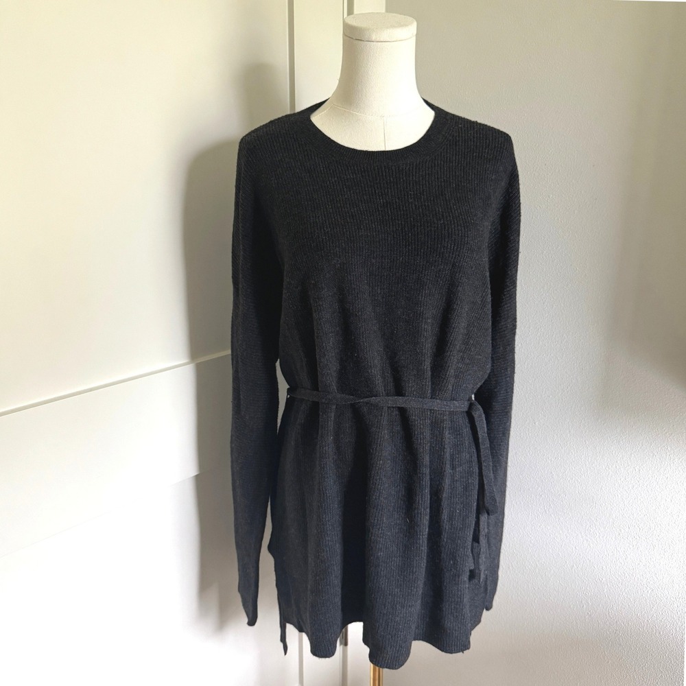 Elizabeth & James Osella Charcoal Sweater Dress Wool Cashmere $345 Sz. Small